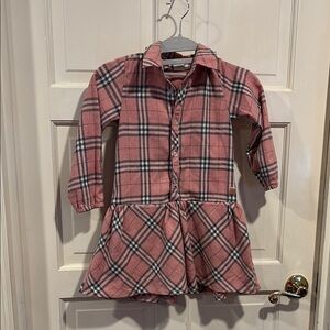 Plaid Pink Kids Shirt Dress